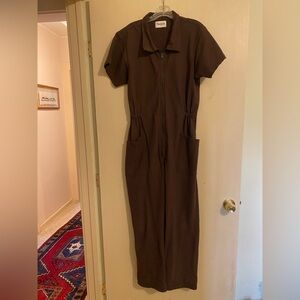 Noble Brown Jumpsuit with Pockets